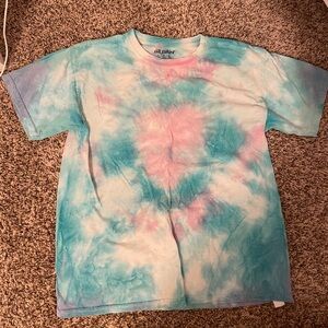 Gildan Blue and Pink Tie-Dye Short Sleeve Tee